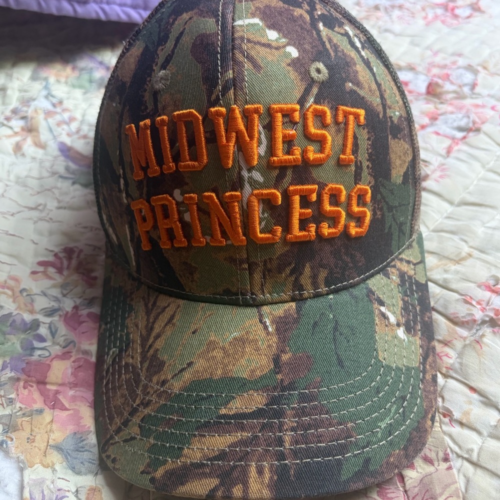 Authentic Chappell Roan Midwest Princess Camouflage Snapback Trucker Hat.